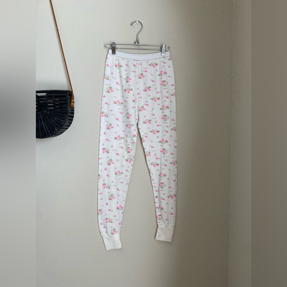 JC Penney Floral Thermal Pajama Pants, Size Medium Juniors